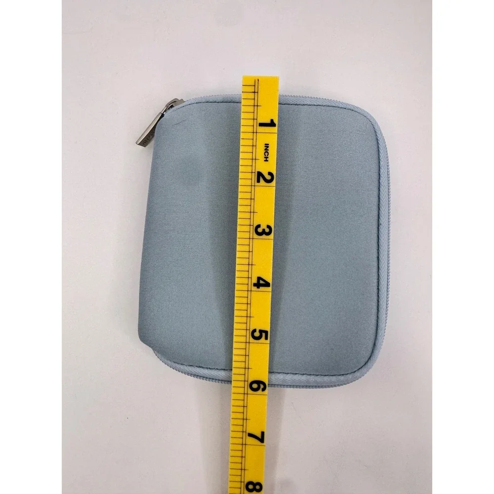 Mosiso Light Blue Padded‎ Tech Accessory Case Zippered Faux Fur Lining Neutral